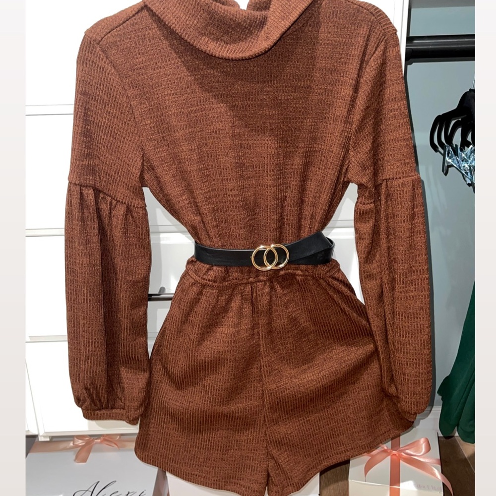 Never worn sweater romper (belt not included)